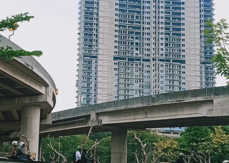Ilustrasi kondominium dalam proses penyelesaian di Jakarta Selatan.