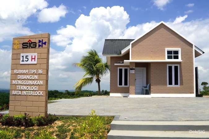 Rumah MBR ramah lingkungan tipe 36 yang dibangun di IKN menggunakan solusi bata interlock dari semen hijau produksi SIG. (Dok. SIG)