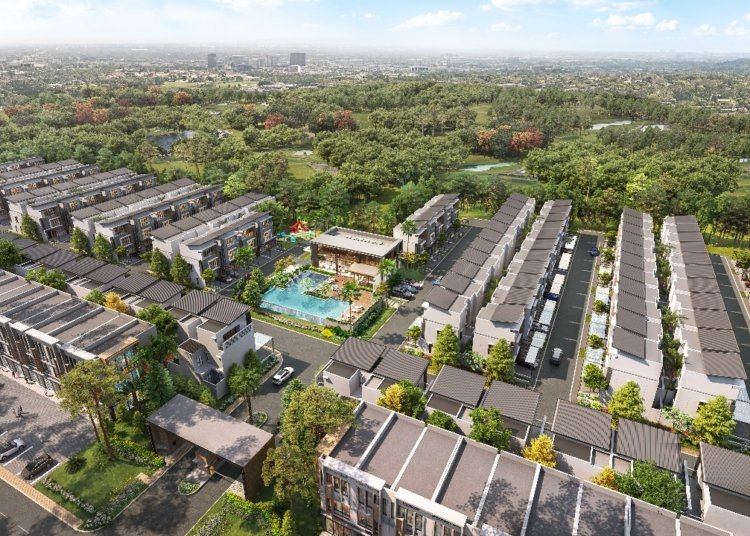 Gambar artis rumah-rumah di klaster Elysian Residfencs, Paradise Resort City, Ciputat-Tangerang. (Dok. Progress Group)