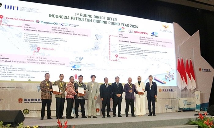 Kementerian ESDM mengumumkan pemenang lelang penawaran langsung Wilayah Kerja Migas Tahap I tahun 2024. Foto: Kementerian ESDM