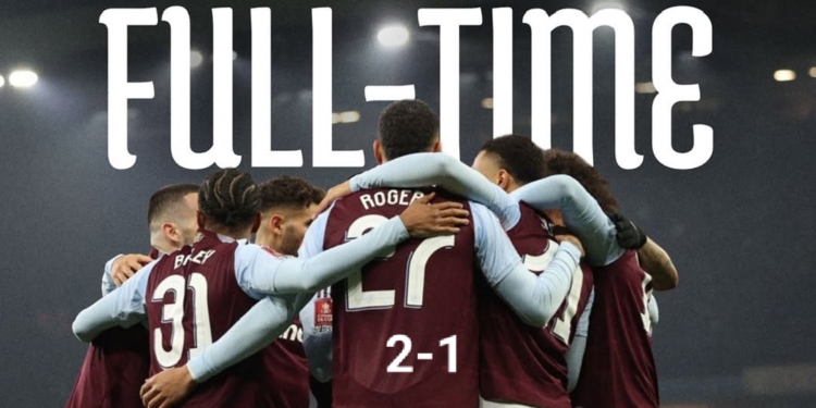 Aston Villa Tundukkan Tottenham 2-1 di Piala FA