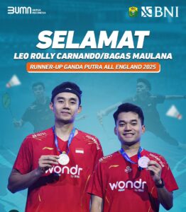 Ganda campuran Indonesia, Leo Rolly Carnando dan Bagas Maulana, Runner-up All England 2025