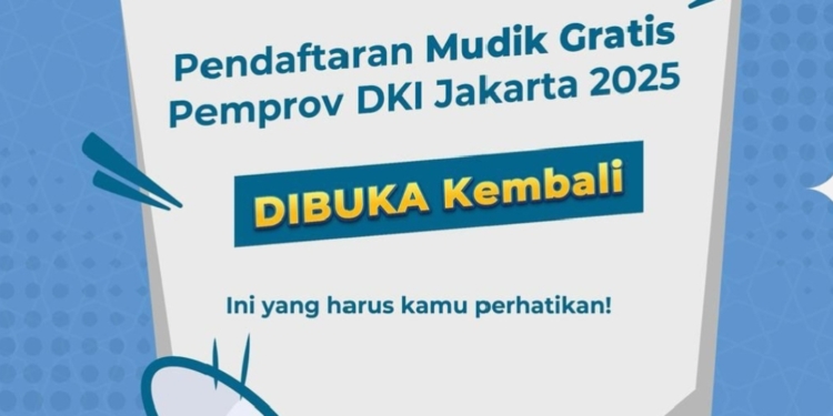 Pemprov DKI  Buka Pendaftaran Mudik Gratis Gelombang II, Cek disini Link, Rute, dan Cara Daftar