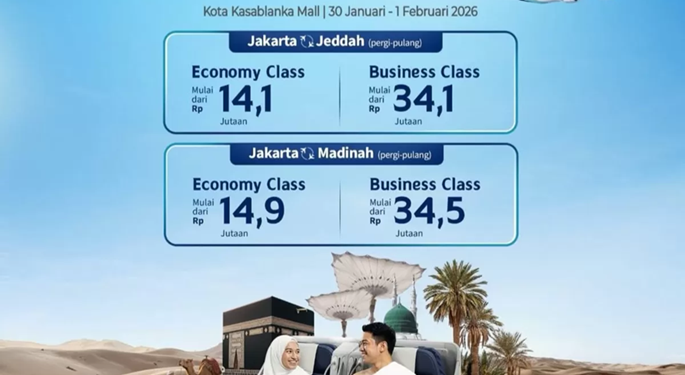 Garuda Indonesia Gelar Umrah Travel Fair 2026, Tawarkan Promo Tiket hingga Paket Ibadah