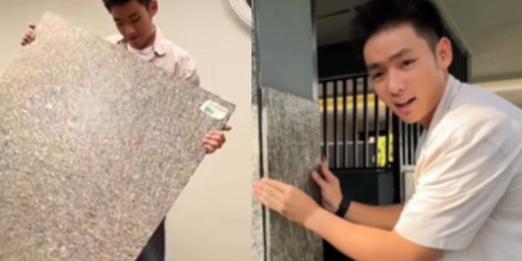 Eksperimen Jerhemy Owen: Menyulap Sampah Saset Menjadi Papan Bangunan Estetik dan Tahan Karat