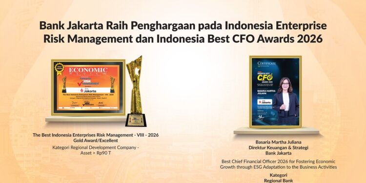 Bank Jakarta Borong Dua Penghargaan Manajemen Risiko dan Keuangan di 2026