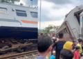 KA Bangunkarta Anjlok di Bumiayu Brebes, Jalur Selatan Lumpuh dan Rute Kereta Dialihkan