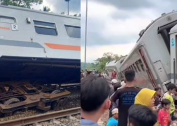 KA Bangunkarta Anjlok di Bumiayu Brebes, Jalur Selatan Lumpuh dan Rute Kereta Dialihkan