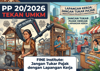 PP 20/2026 Tekan UMKM, FINE Institute: Jangan Tukar Pajak dengan Lapangan Kerja